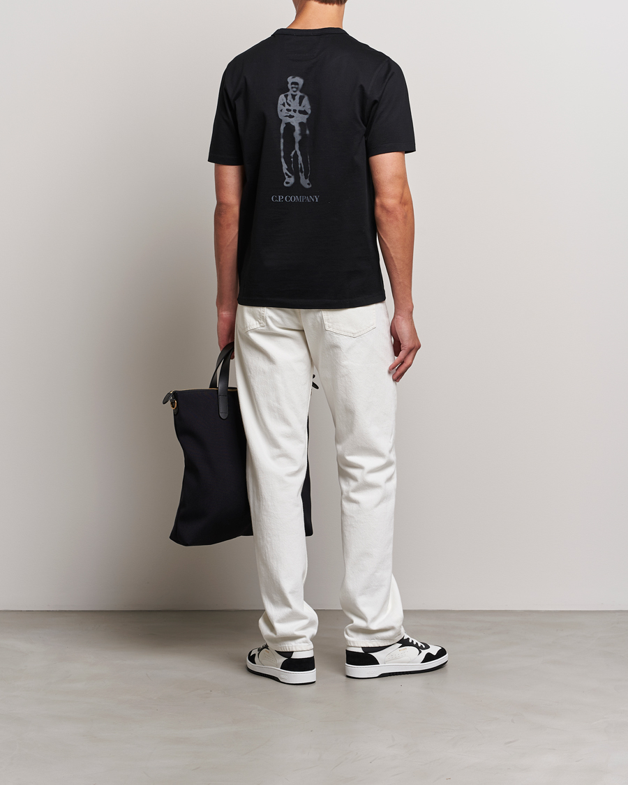 Herr | T-Shirts | C.P. Company | Mercerized Jersey Logo T-Shirt Black