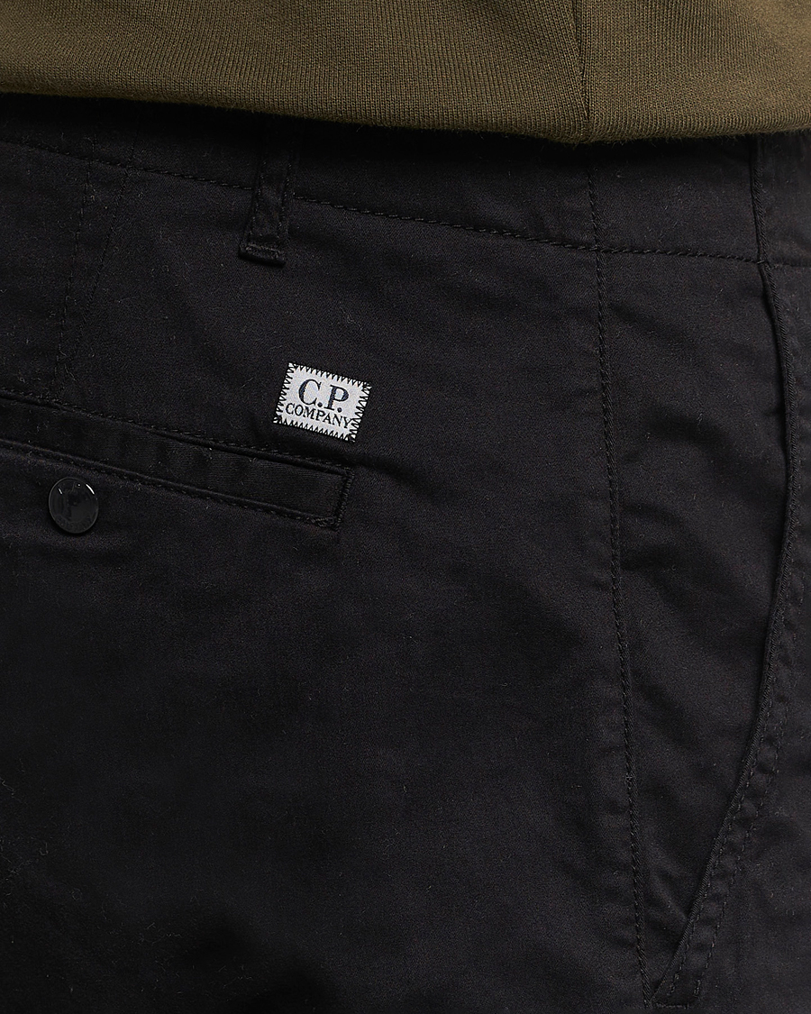 Herr | Byxor | C.P. Company | Stretch Satin Lens Cargo Pants Black