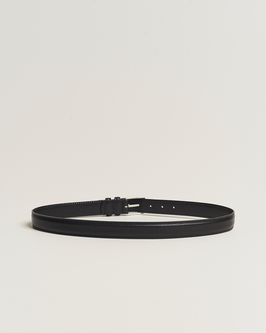 Herr | Anderson's | Anderson's | Grained Leather Belt 3 cm Black