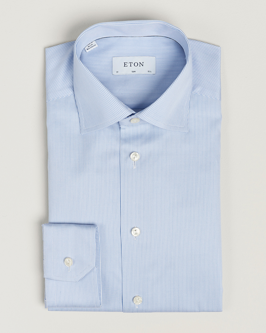 Herr |  | Eton | Slim Fit Signature Twill Shirt Blue/White