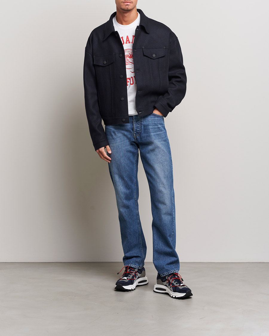 Herr | Jackor | Dsquared2 | Felt Wool Bomber Jacket Navy