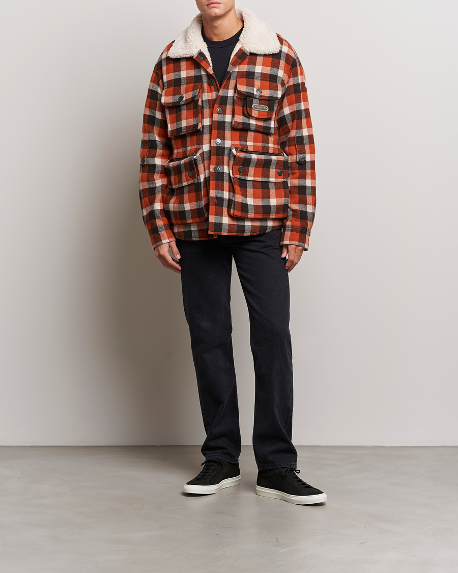 Herr | Jackor | Dsquared2 | Flannel Check Wool Jacket Rust/Blue