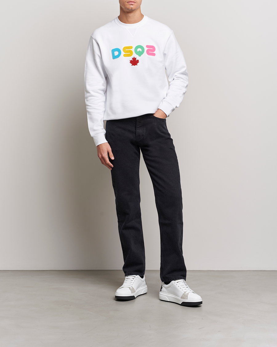 Herr | Tröjor | Dsquared2 | Cool Fit Leaf Sweatshirt White