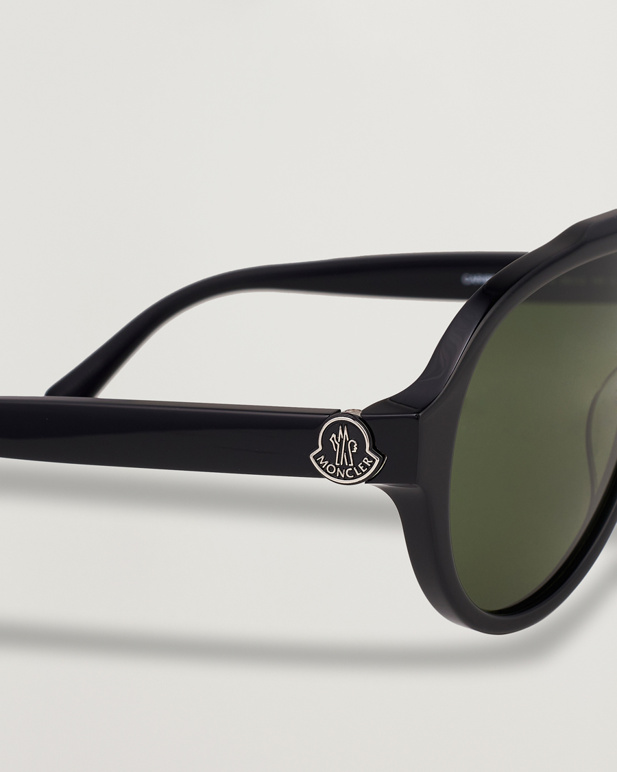 Herr | Moncler Lunettes Caribb Sunglasses Shiny Black/Green | Moncler Lunettes | Caribb Sunglasses Shiny Black/Green
