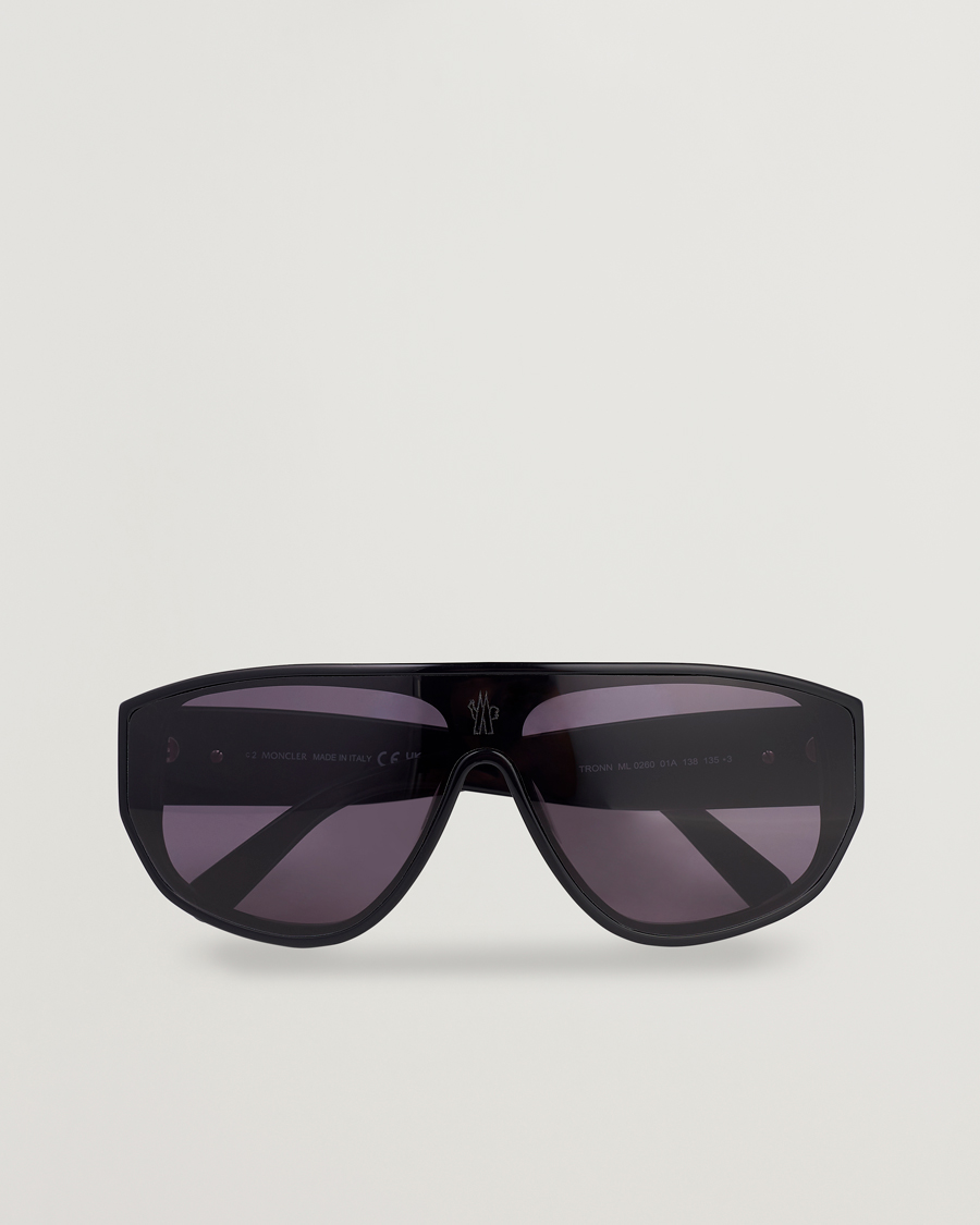 Herr | Moncler Lunettes Tronn Sunglasses Shiny Black/Smoke | Moncler Lunettes | Tronn Sunglasses Shiny Black/Smoke