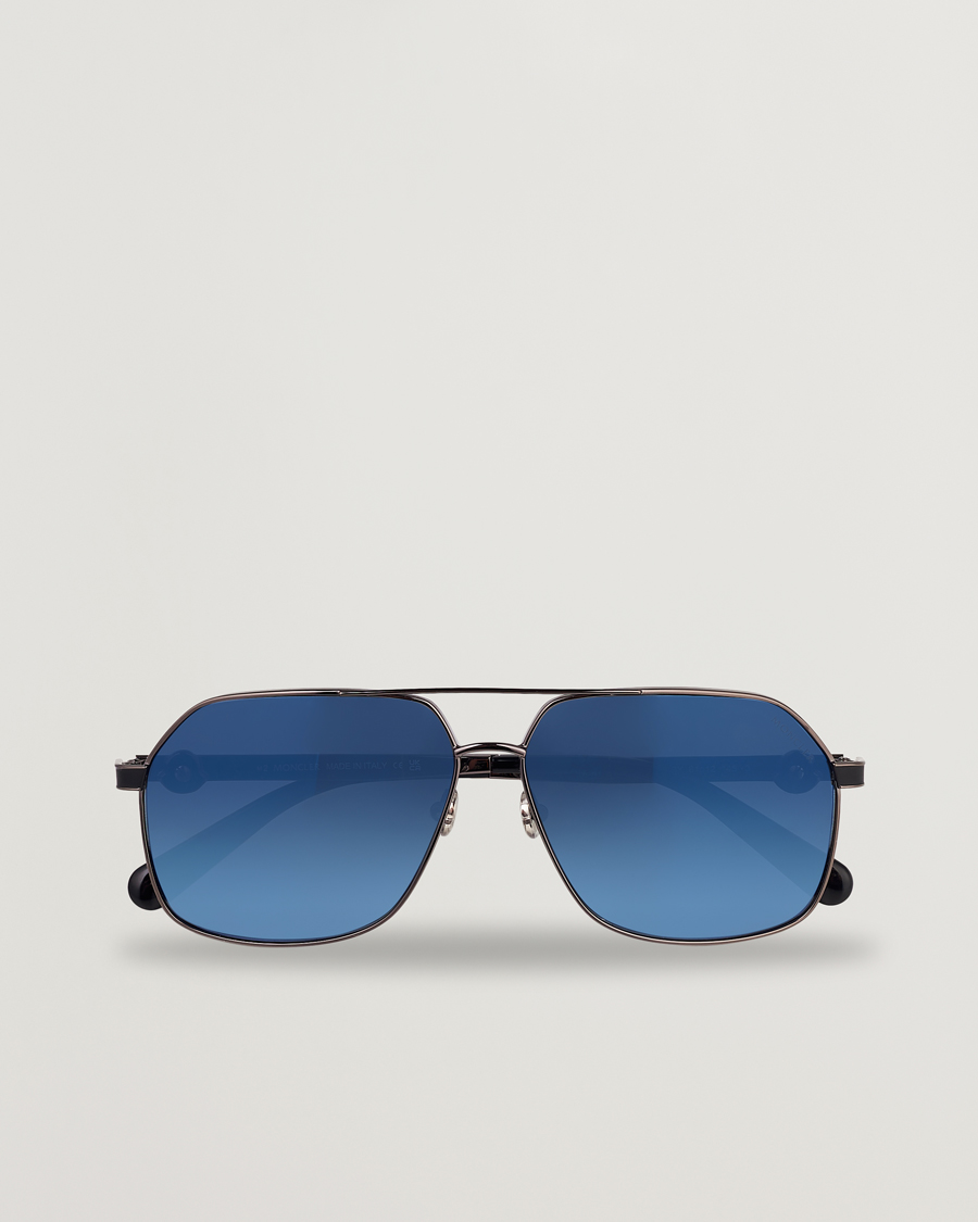 Herr | Moncler Lunettes Icepol Sunglasses Shiny Gunmetal/Blue Mirror | Moncler Lunettes | Icepol Sunglasses Shiny Gunmetal/Blue Mirror