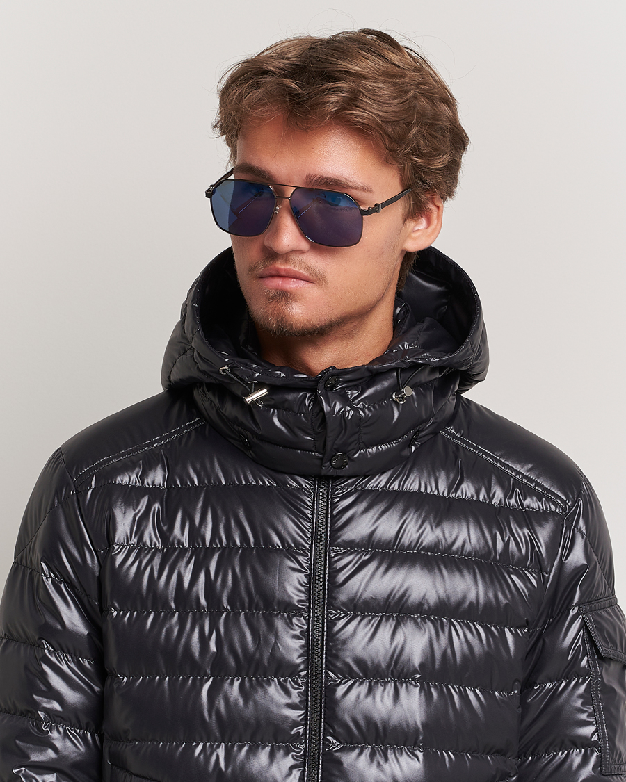 Herr |  | Moncler Lunettes | Icepol Sunglasses Shiny Gunmetal/Blue Mirror