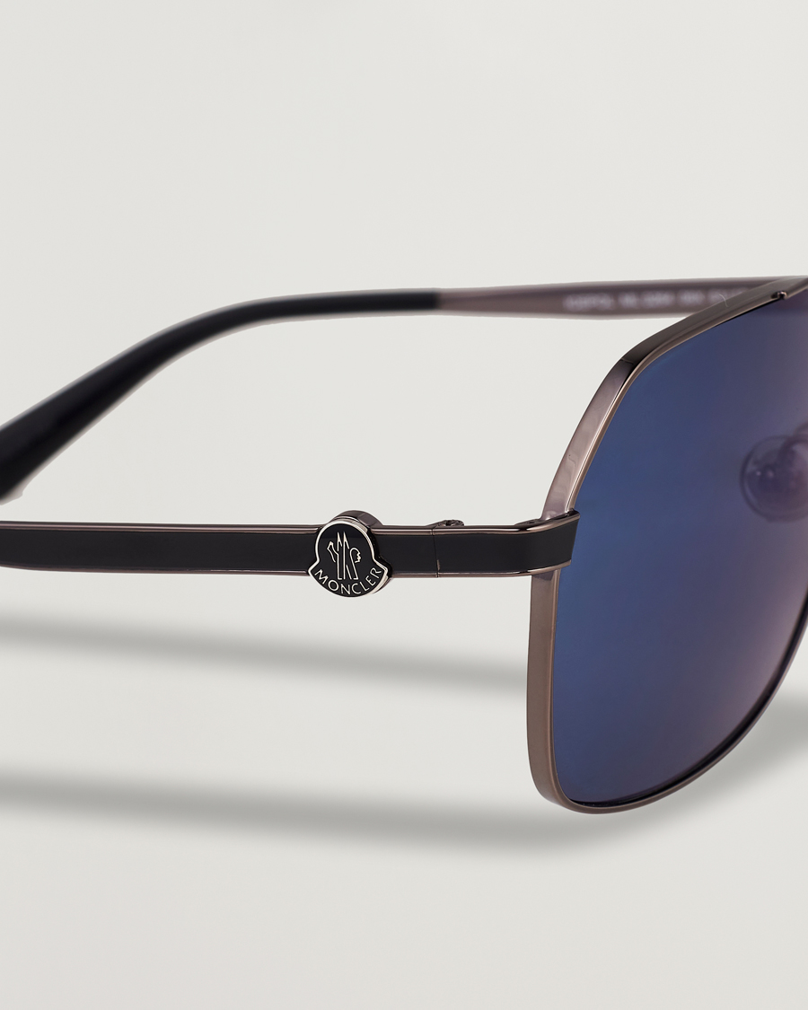 Herr | Moncler Lunettes Icepol Sunglasses Shiny Gunmetal/Blue Mirror | Moncler Lunettes | Icepol Sunglasses Shiny Gunmetal/Blue Mirror
