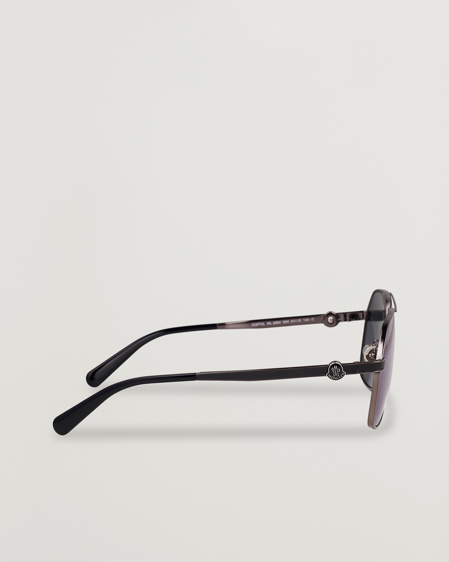 Herr | Moncler Lunettes Icepol Sunglasses Shiny Gunmetal/Blue Mirror | Moncler Lunettes | Icepol Sunglasses Shiny Gunmetal/Blue Mirror