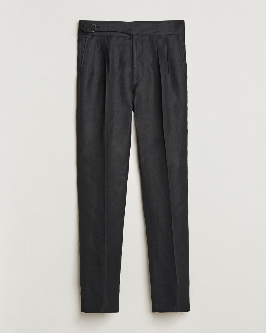 Herr | Byxor | Ralph Lauren Purple Label | Byron Pleated Trousers Black