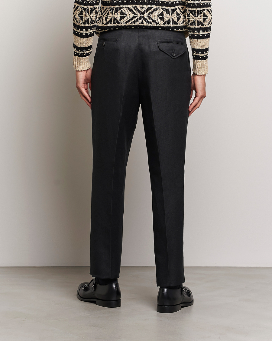Herr | Byxor | Ralph Lauren Purple Label | Byron Pleated Trousers Black