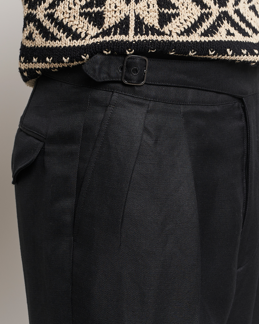 Herr | Byxor | Ralph Lauren Purple Label | Byron Pleated Trousers Black
