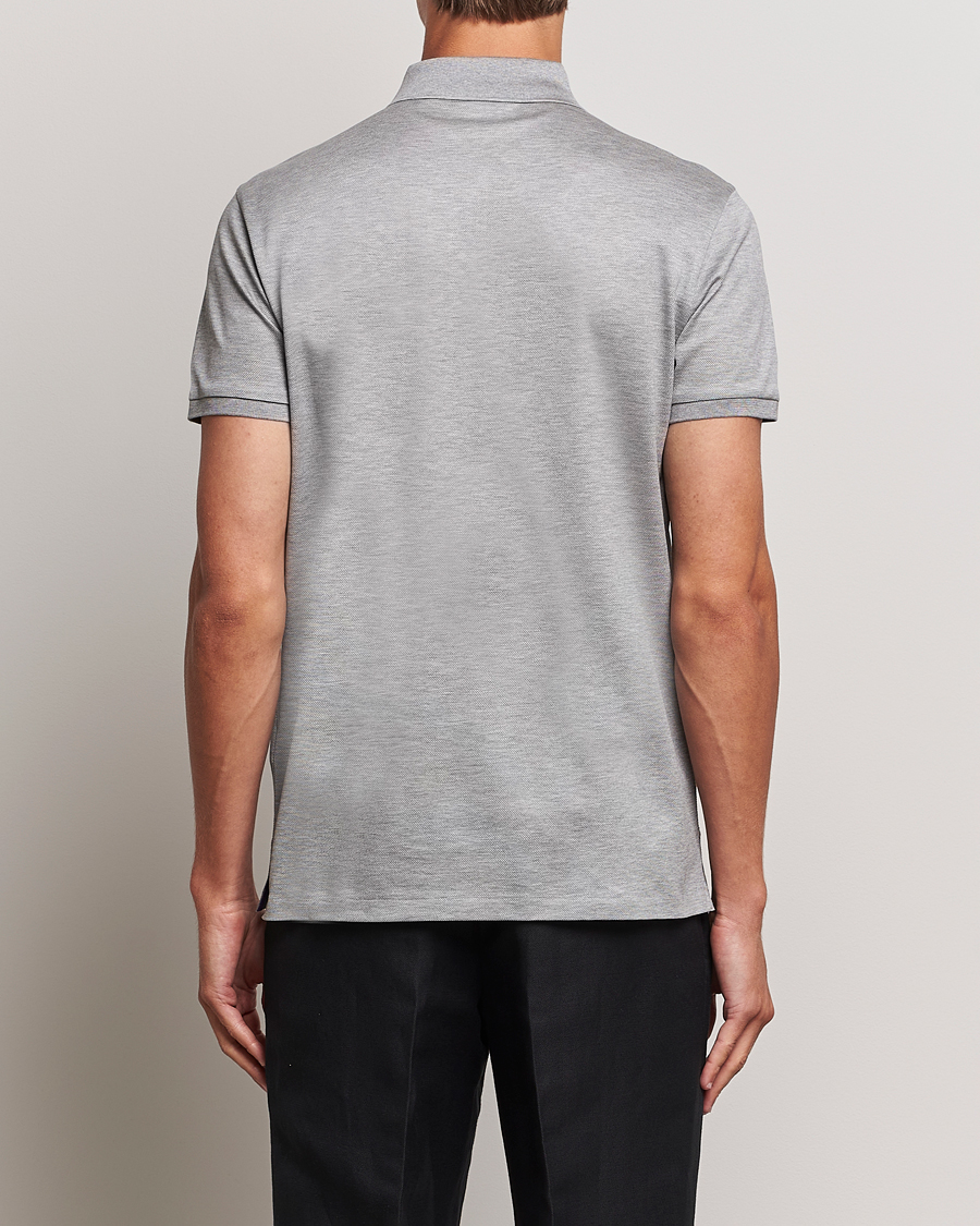 Herr | Pikéer | Ralph Lauren Purple Label | Mercerized Cotton Polo Light Grey Heather