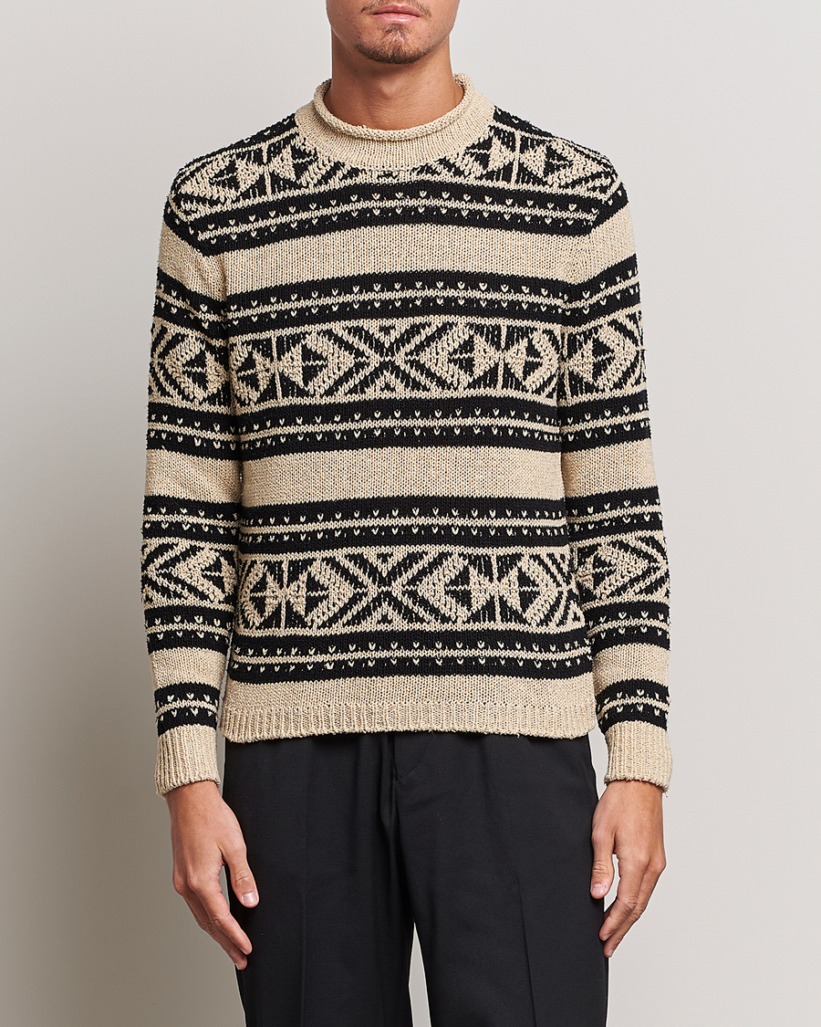 Herr | Ralph Lauren Purple Label | Ralph Lauren Purple Label | Geo Pattern Sweater Cream