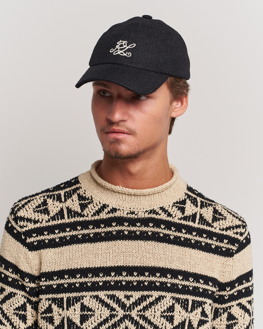 Herr | Ralph Lauren Purple Label Linen/Silk Baseball Cap Black | Ralph Lauren Purple Label | Linen/Silk Baseball Cap Black