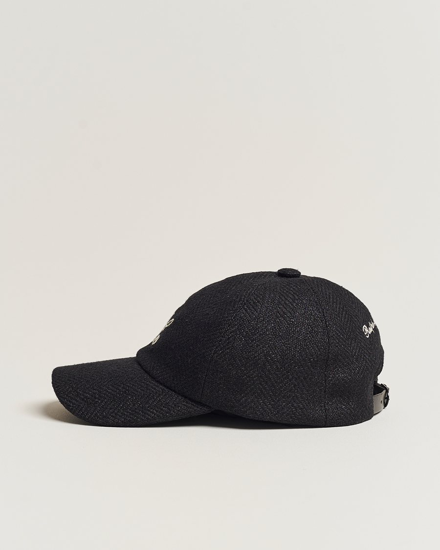 Herr | Ralph Lauren Purple Label Linen/Silk Baseball Cap Black | Ralph Lauren Purple Label | Linen/Silk Baseball Cap Black