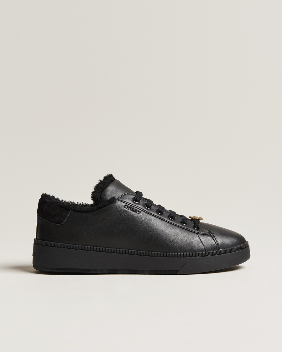 Herr |  | Bally | Ryver Leather Shearling Sneaker Black