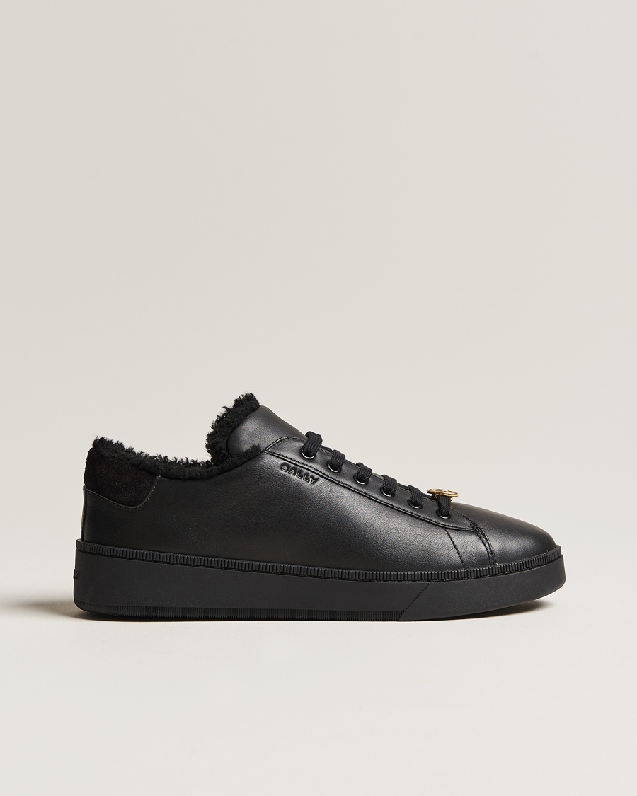 Herr | Bally Ryver Leather Shearling Sneaker Black | Bally | Ryver Leather Shearling Sneaker Black