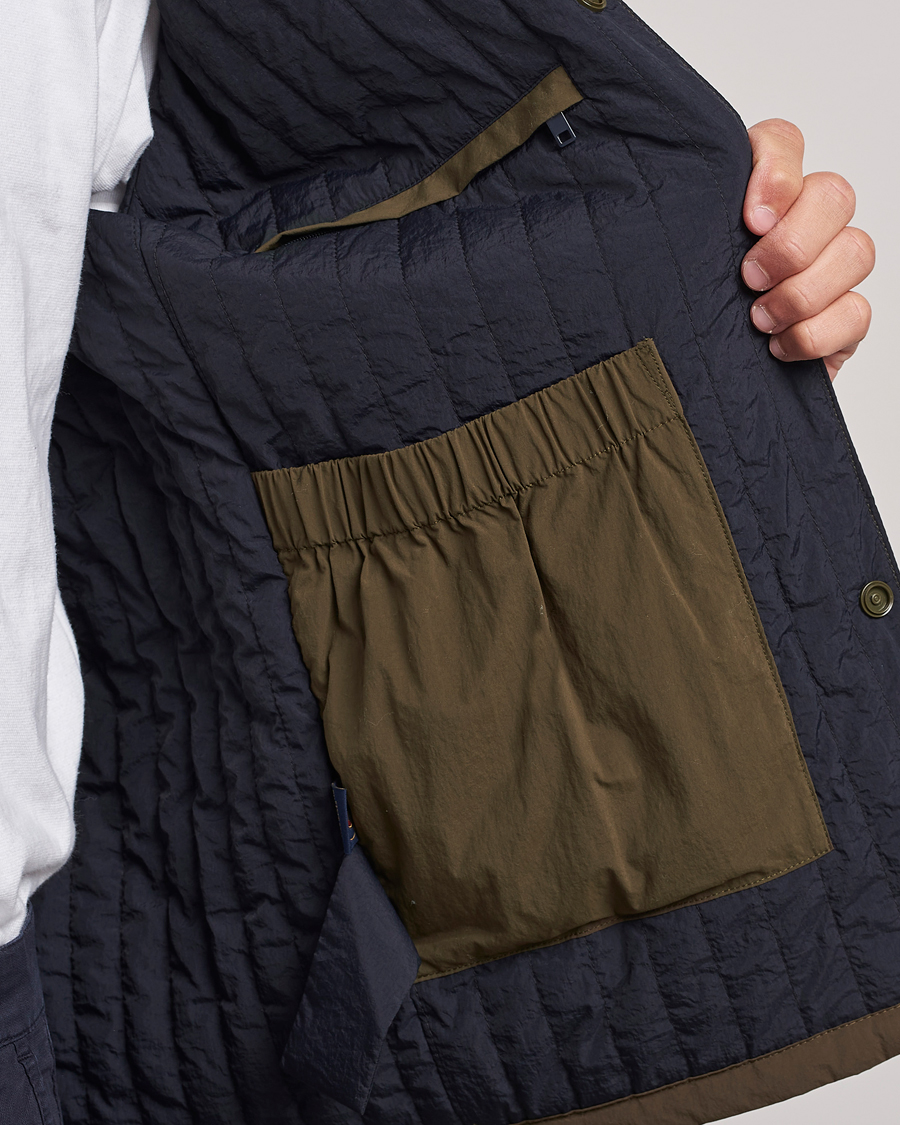 Herr | Jackor | Aeronautica Militare | Light Padded Pocket Shirt Jacket Off Green