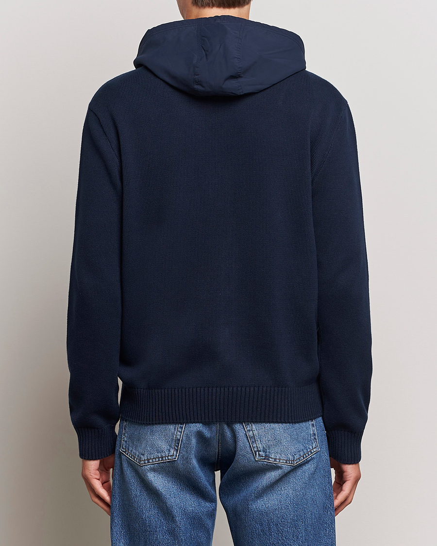 Herr | Tröjor | Aeronautica Militare | Mixed Full Zip Hoodie Dark Blue