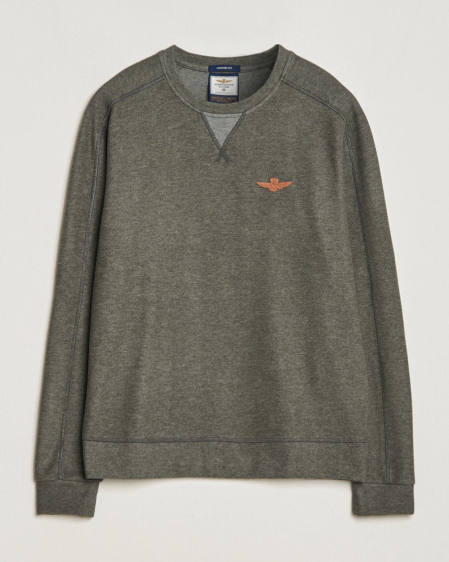 Herr | Tröjor | Aeronautica Militare | Felpa Cotton Sweatshirt Olive Green