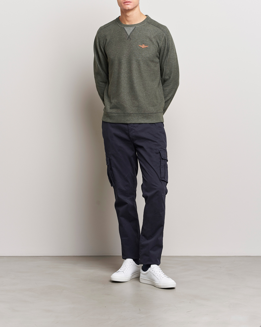 Herr | Tröjor | Aeronautica Militare | Felpa Cotton Sweatshirt Olive Green