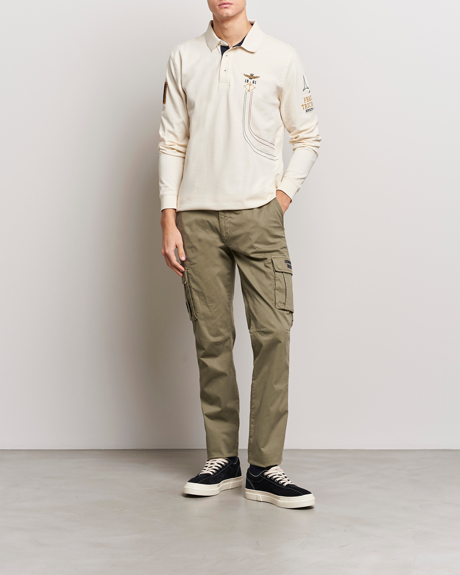 Herr | Tröjor | Aeronautica Militare | Long Sleeve Polo Cream White