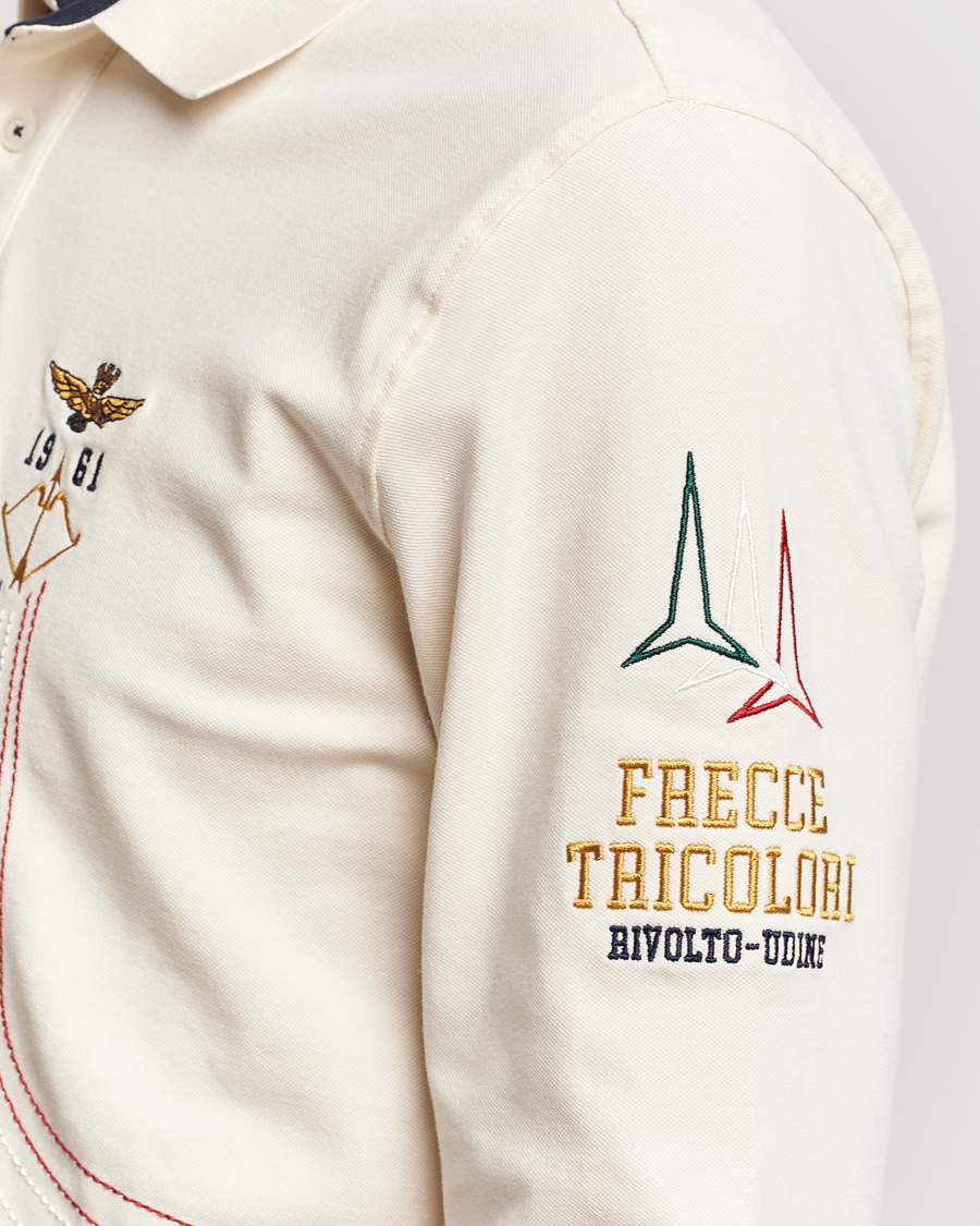 Herr | Tröjor | Aeronautica Militare | Long Sleeve Polo Cream White