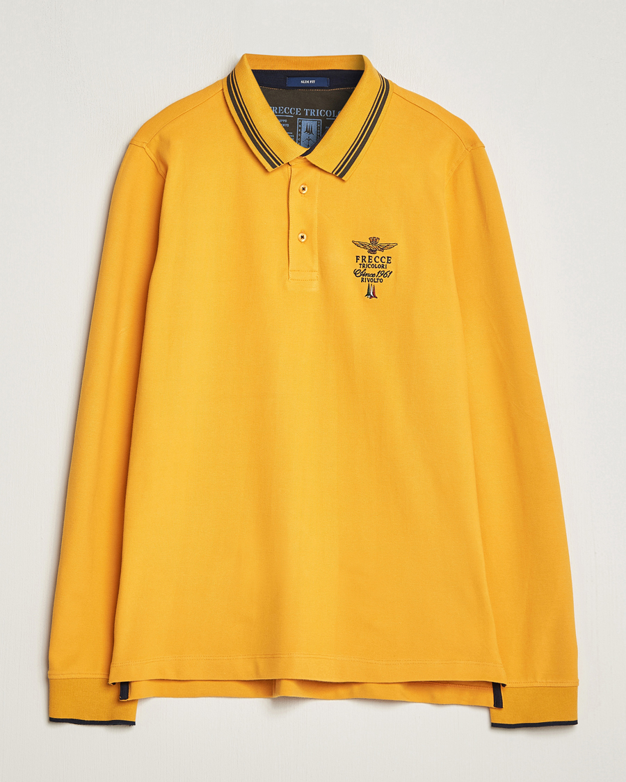 Herr | Tröjor | Aeronautica Militare | Long Sleeve Polo Dark Yellow