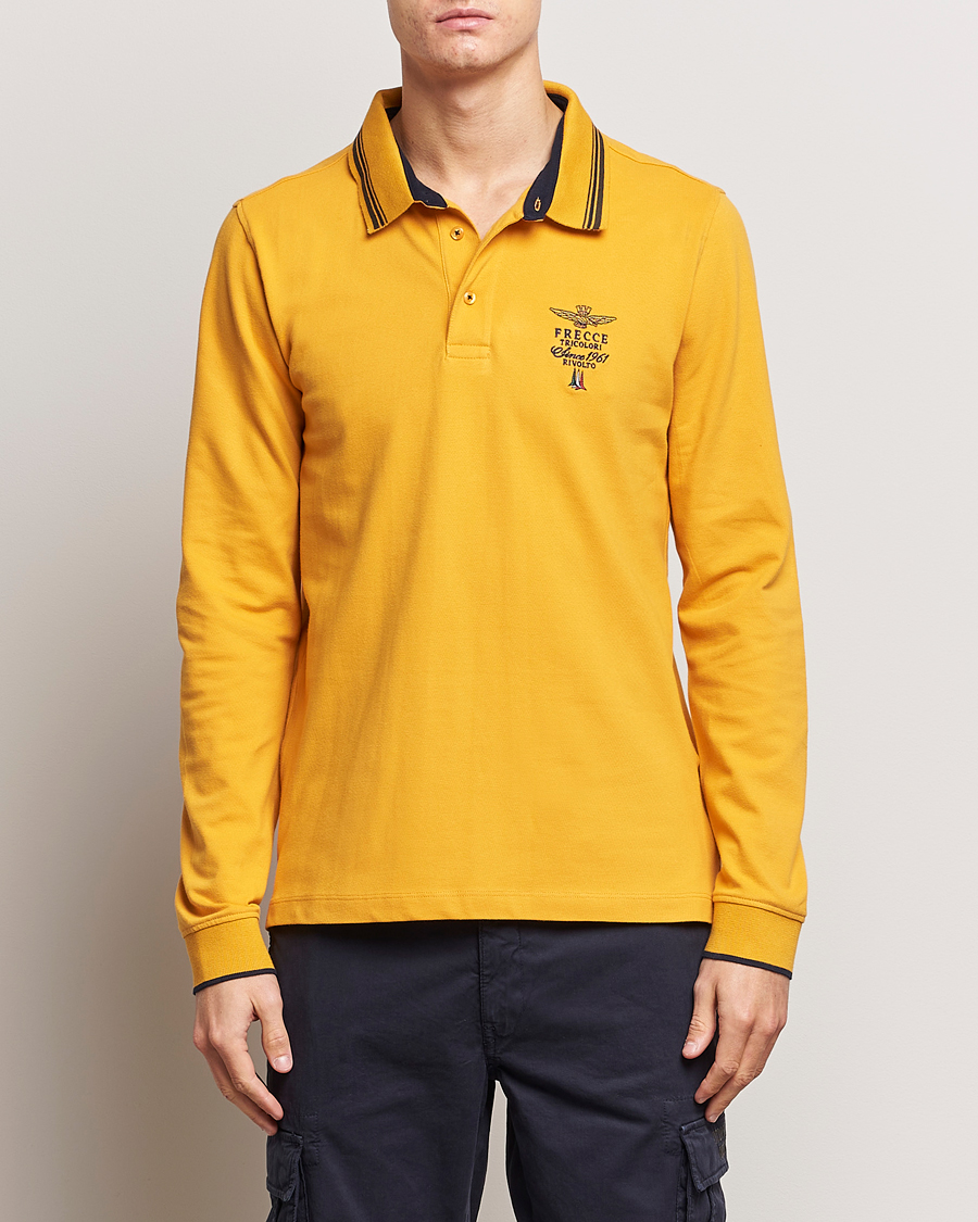 Herr | Tröjor | Aeronautica Militare | Long Sleeve Polo Dark Yellow