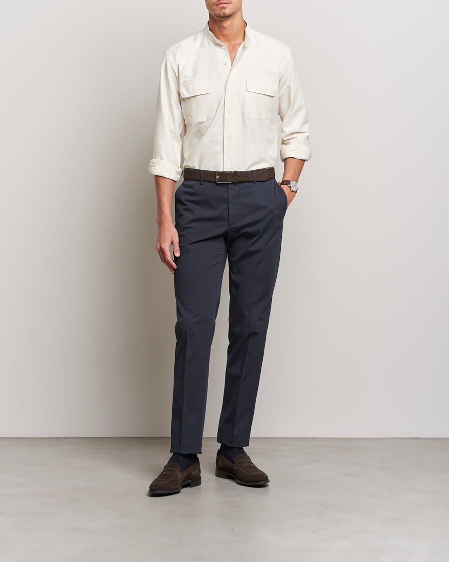 Herr | Skjortor | Kamakura Shirts | Vintage Ivy Band Collar Shirt Beige