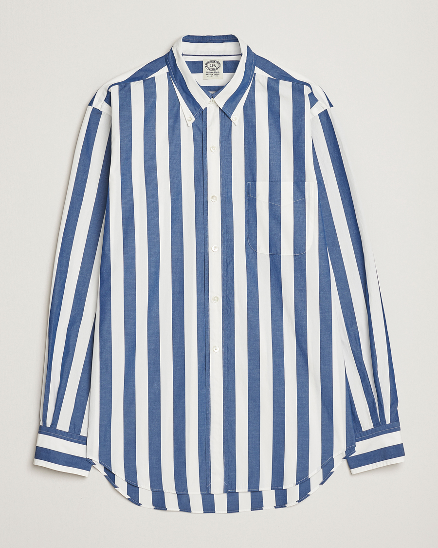 Herr | Skjortor | Kamakura Shirts | Vintage Ivy Button Down Shirt Blue Stripe