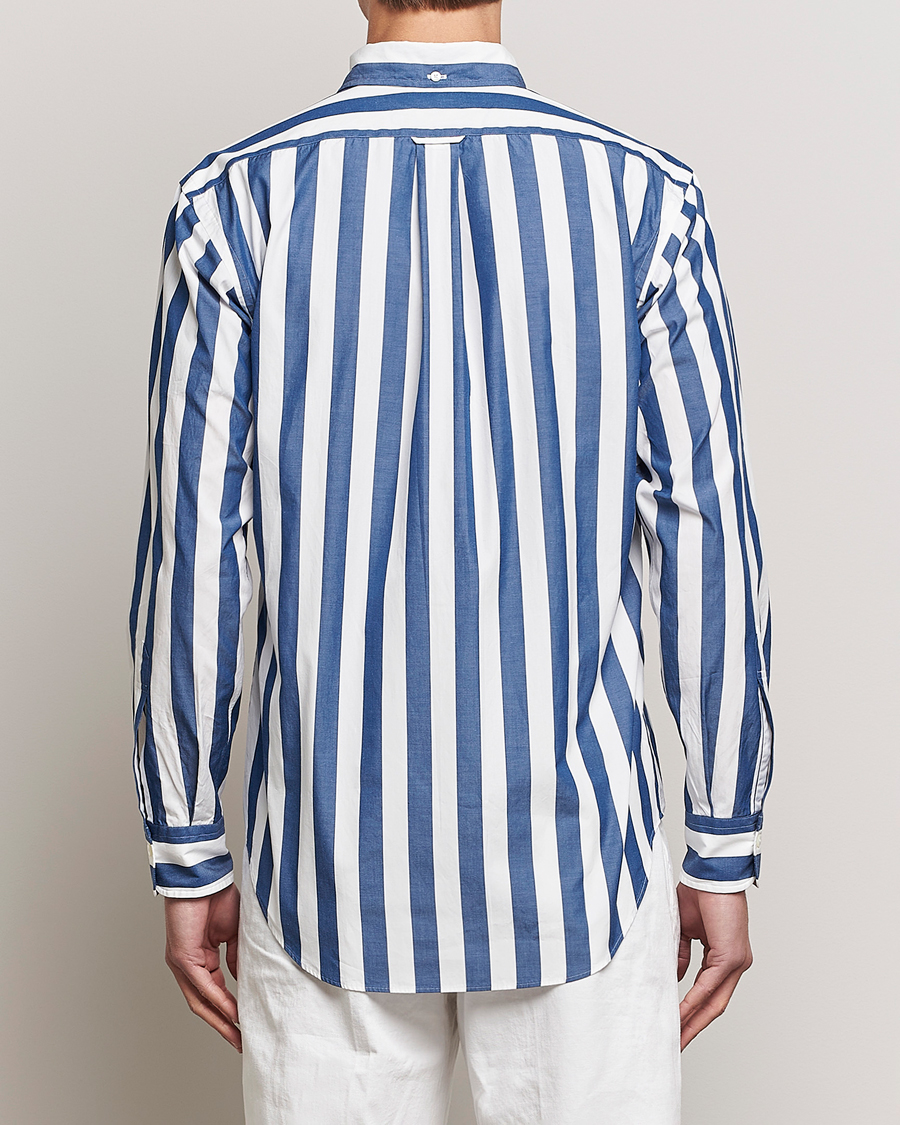 Herr | Skjortor | Kamakura Shirts | Vintage Ivy Button Down Shirt Blue Stripe