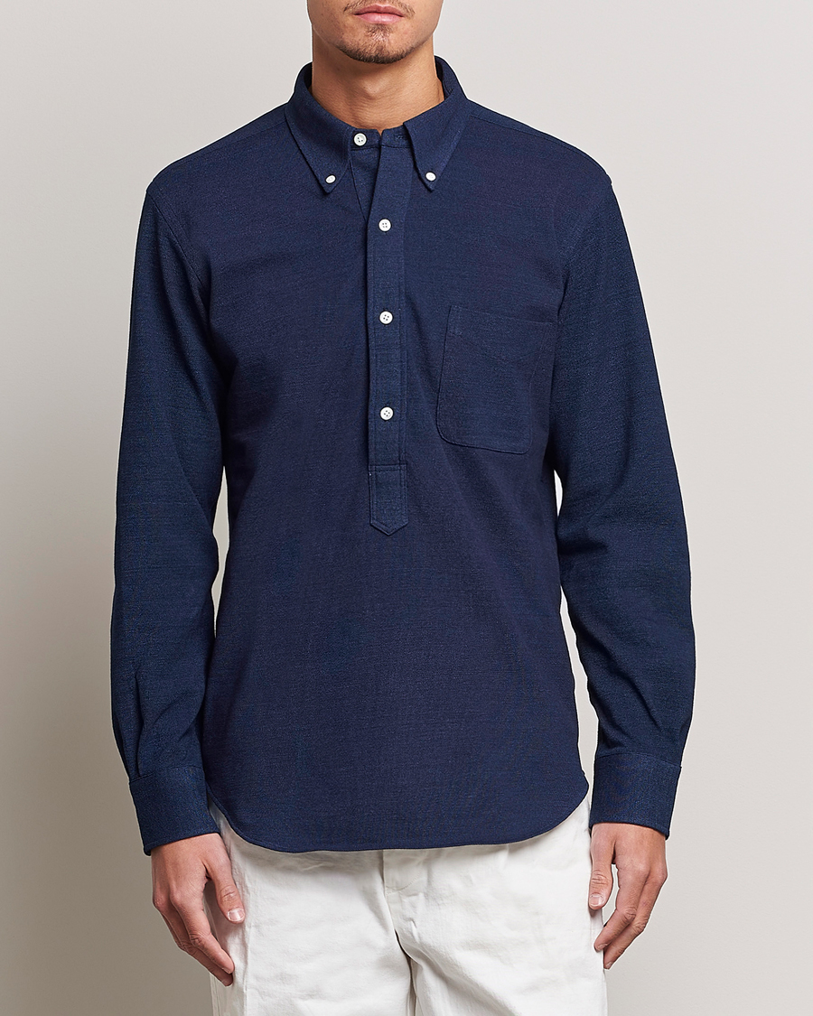 Herr | Japanese Department | Kamakura Shirts | Vintage Ivy Knit Popover Shirt Navy
