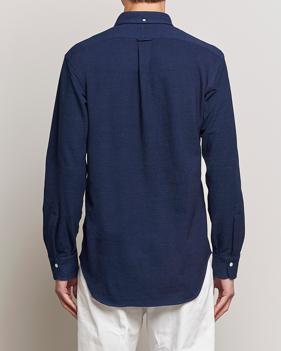 Herr | Skjortor | Kamakura Shirts | Vintage Ivy Knit Popover Shirt Navy