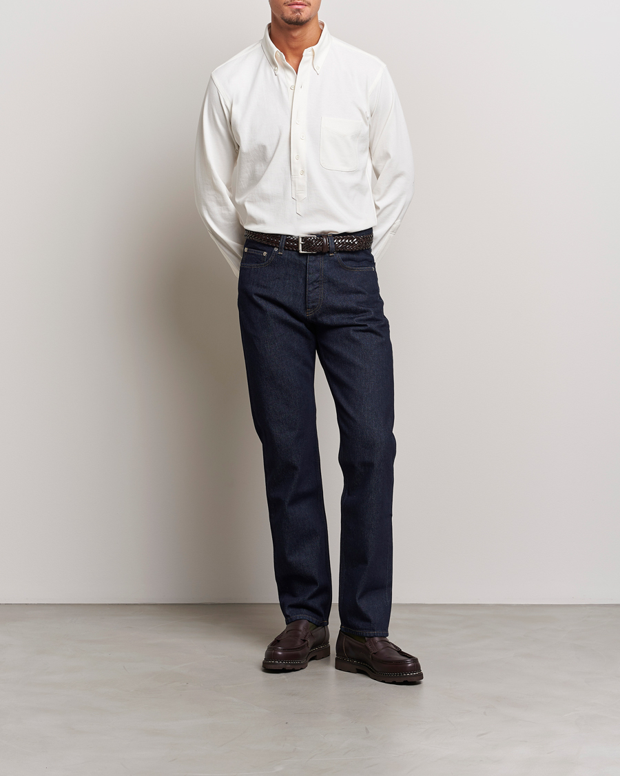 Herr | Skjortor | Kamakura Shirts | Vintage Ivy Knit Popover Shirt Off White