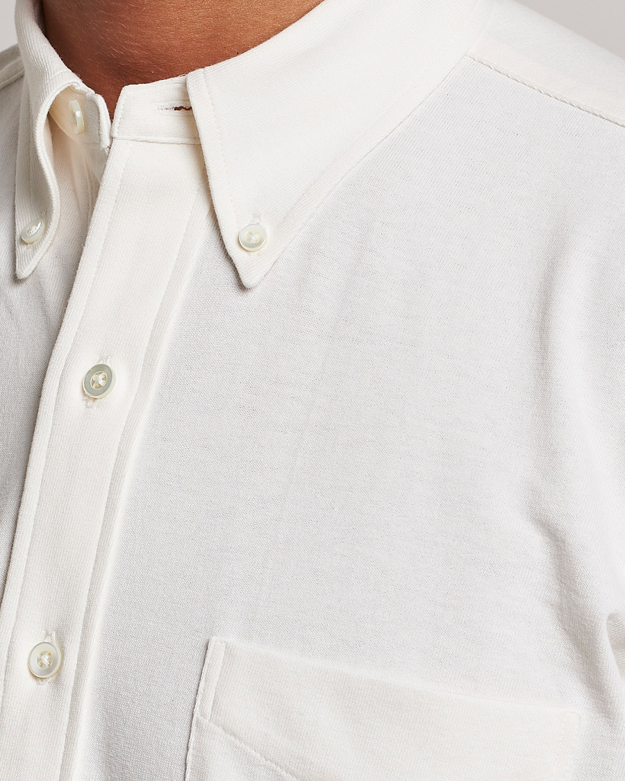 Herr | Skjortor | Kamakura Shirts | Vintage Ivy Knit Popover Shirt Off White