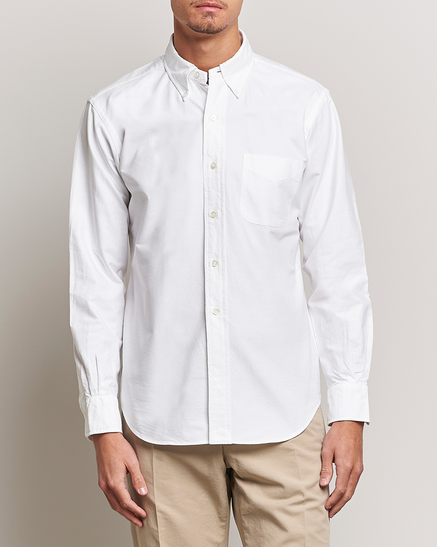 Herr | Skjortor | Kamakura Shirts | Vintage Ivy Oxford Button Down Shirt White