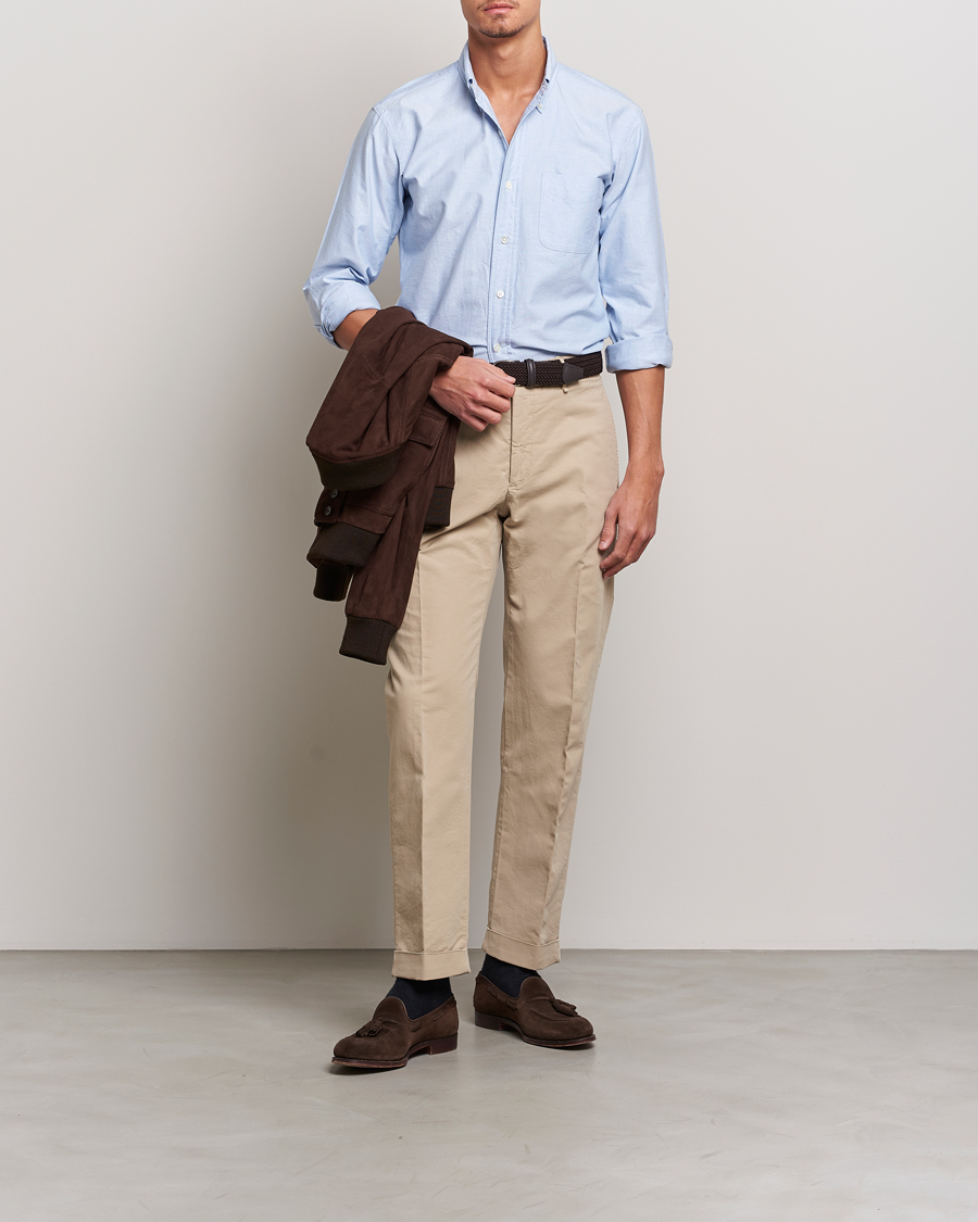 Herr | Skjortor | Kamakura Shirts | Vintage Ivy Oxford Button Down Shirt Light Blue