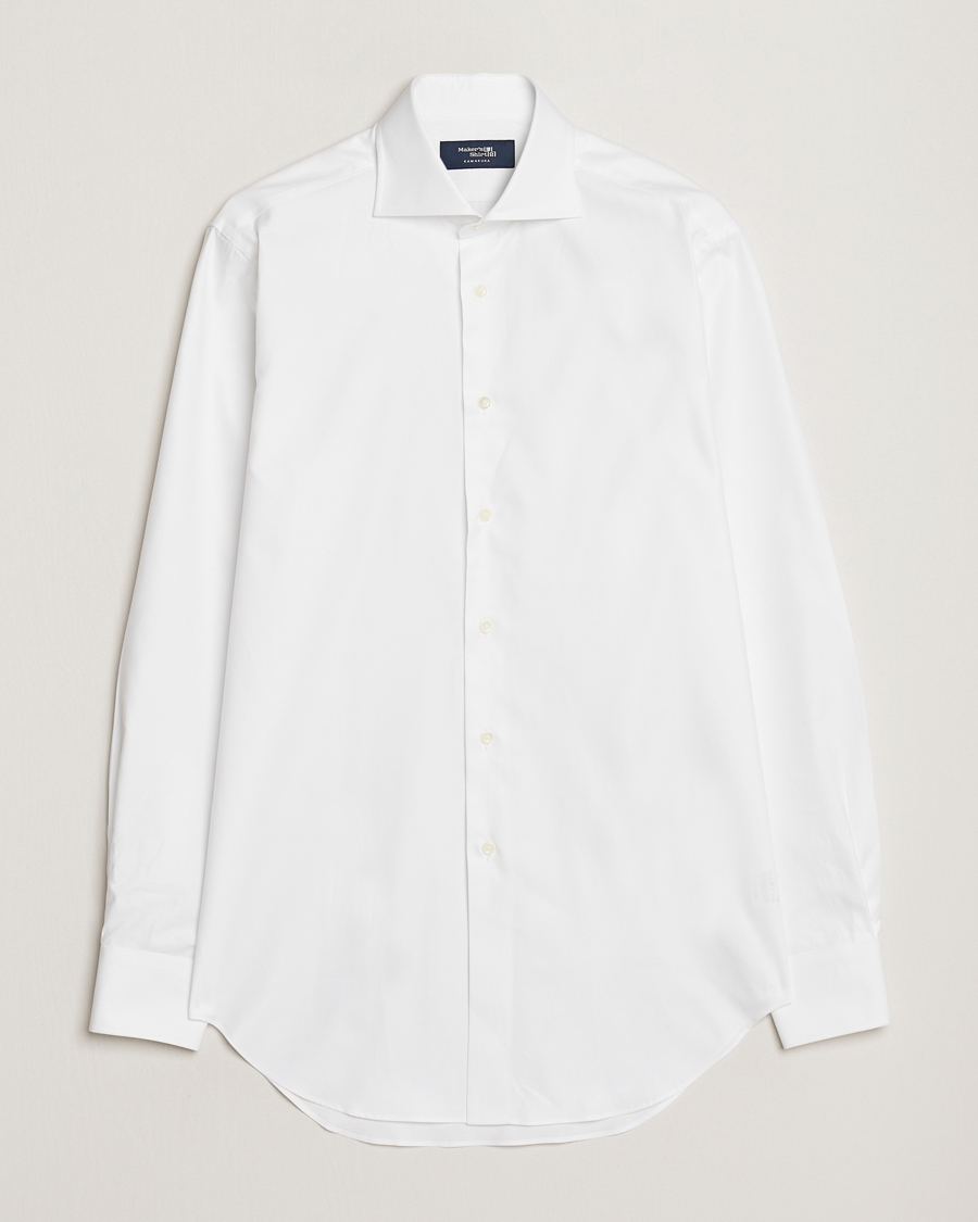 Herr | Skjortor | Kamakura Shirts | Slim Fit Royal Oxford Spread Shirt White