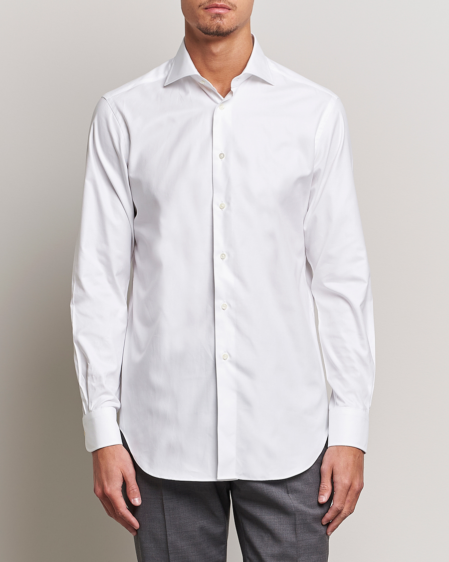 Herr | Japanese Department | Kamakura Shirts | Slim Fit Royal Oxford Spread Shirt White