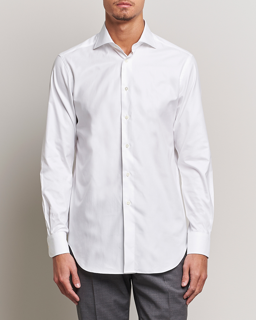 Herr | Casual | Kamakura Shirts | Slim Fit Royal Oxford Spread Shirt White