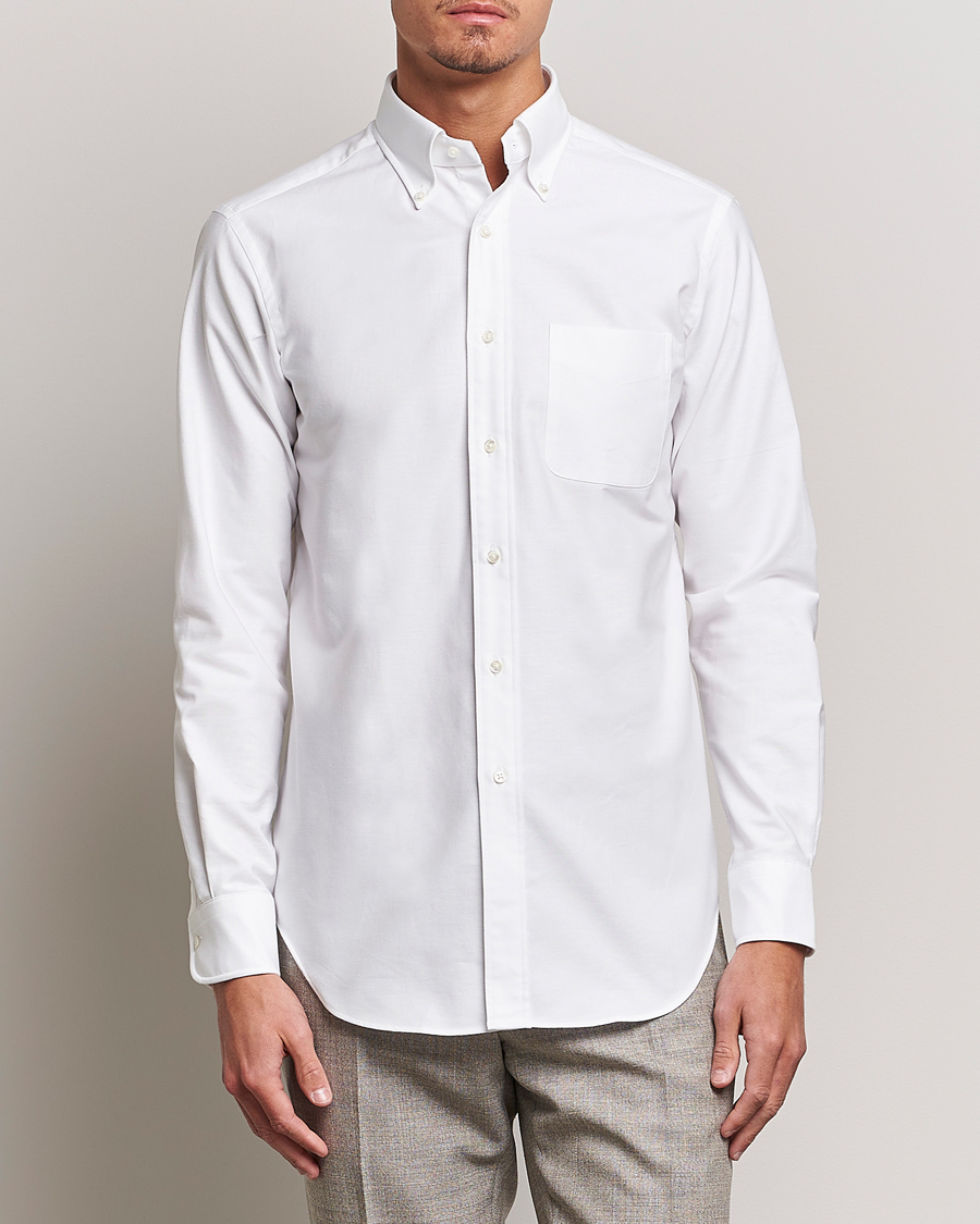 Herr | Oxfordskjortor | Kamakura Shirts | Slim Fit Oxford BD Shirt White