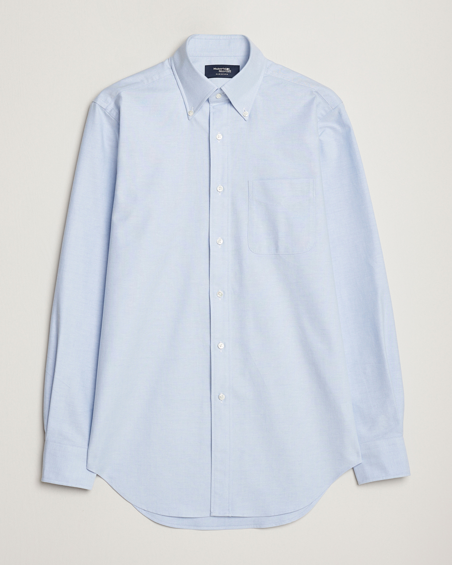 Herr | Skjortor | Kamakura Shirts | Slim Fit Oxford BD Shirt Light Blue