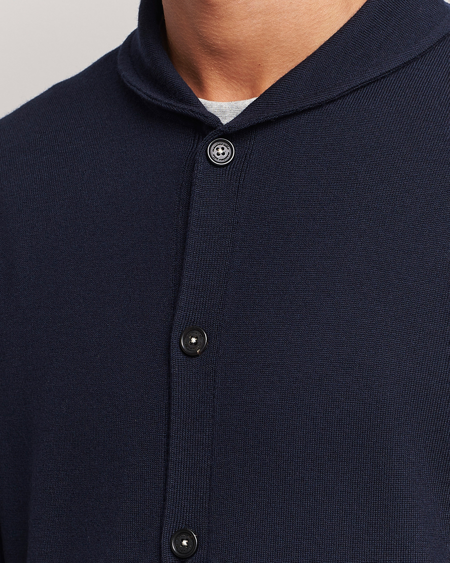 Herr | Tröjor | Massimo Alba | Shawl Collar Cardigan Navy