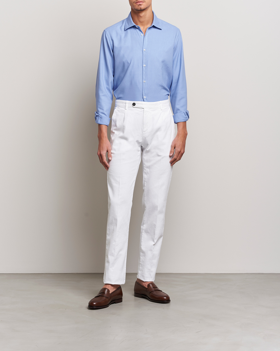 Herr | Byxor | Massimo Alba | Ionio Cotton/Cashmere Trousers White