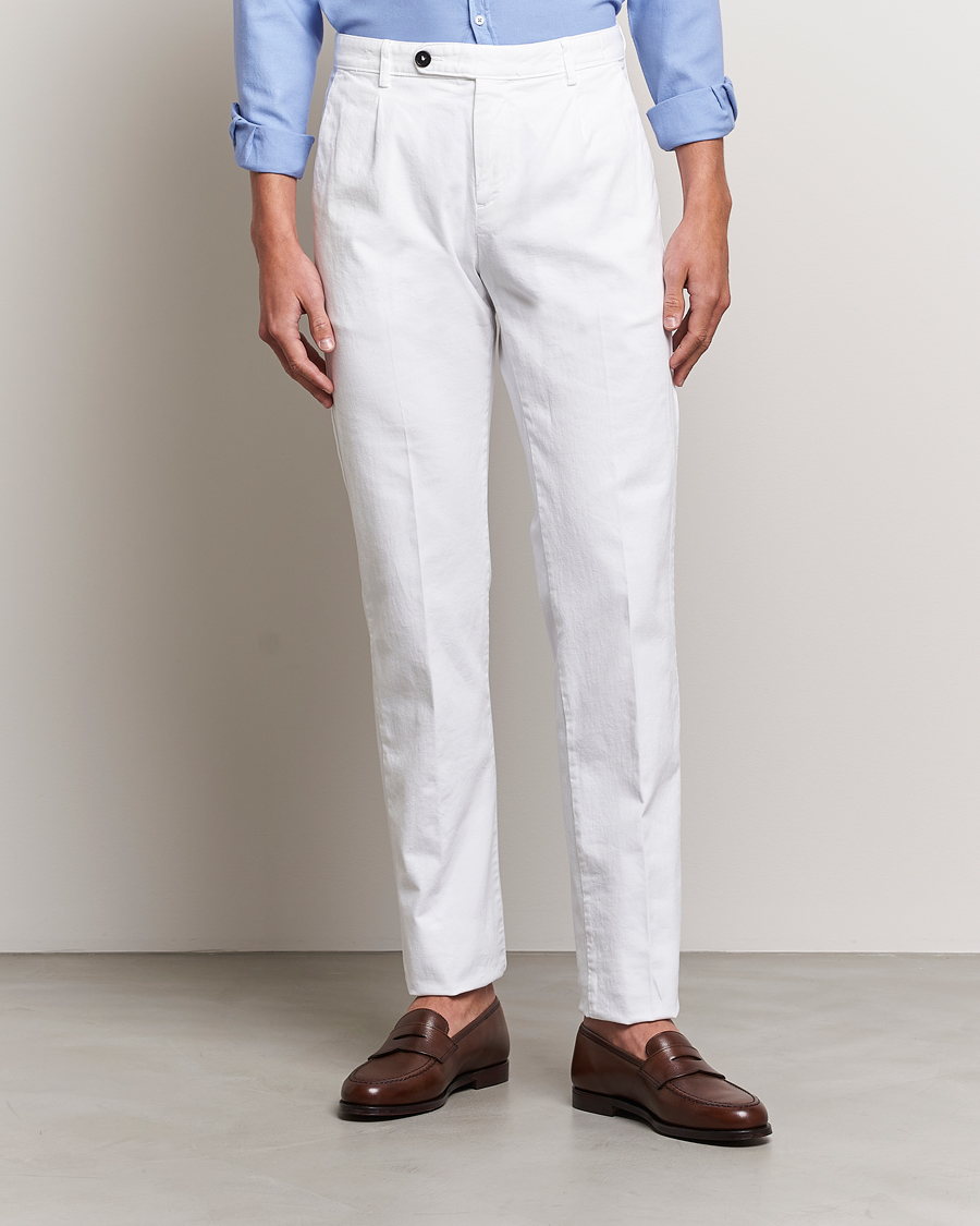 Herr |  | Massimo Alba | Ionio Cotton/Cashmere Trousers White