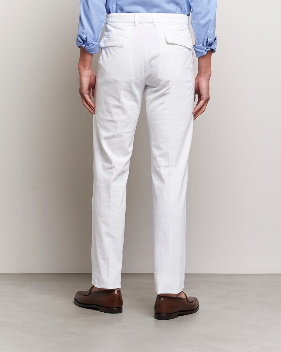 Herr | Byxor | Massimo Alba | Ionio Cotton/Cashmere Trousers White