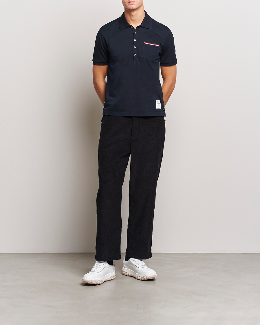 Herr | Pikéer | Thom Browne | Mercerized Piquet Polo Navy