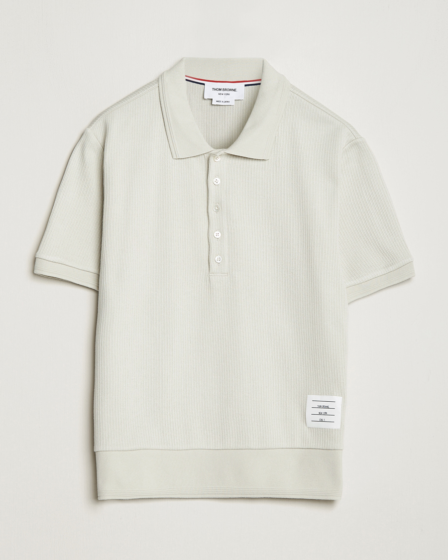 Herr | Pikéer | Thom Browne | Short Sleeve Knitted Polo Natural White